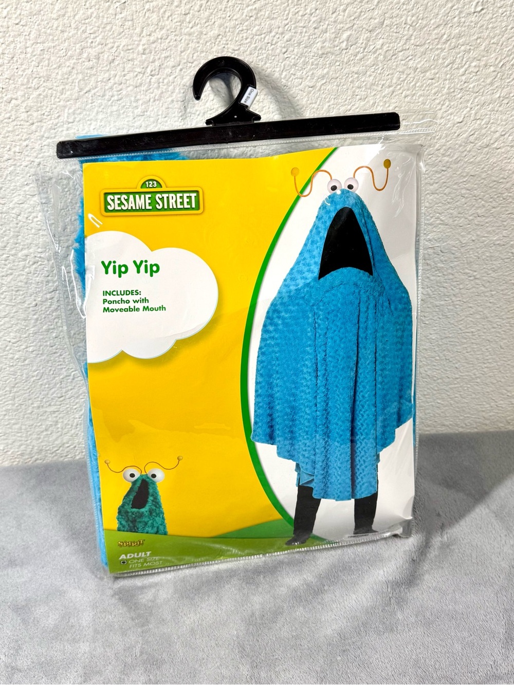 Sesame Street Blue Yip Yip Costume Adult Spirit Halloween Martian Alien Poncho